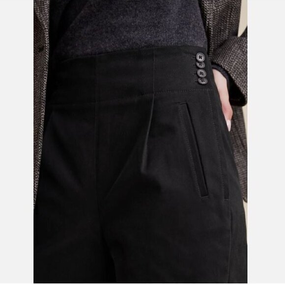 Banana Republic 'THE RIDING PANT' Size 0/25 Black Pleat SOFT Moleskin MSRP $130 - Picture 3 of 6